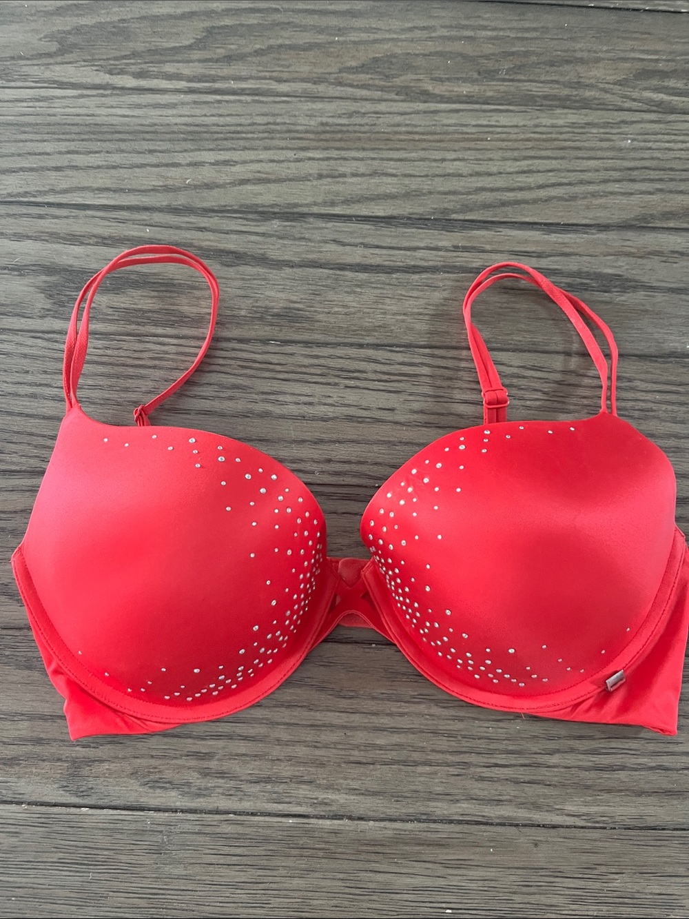 Victoria's Secret Red Embellished Push-Up Bra